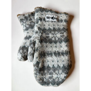 Winona Knits Wool Cotton Blend Blue Mittens Winter Gloves Made In Minnesota USA